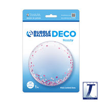 555mmバブルバルーンDECO PINK CONFETTI DOTS逆止弁なし 0201446000 1セット(10枚入)（直送品）