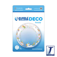 555mmのバブルバルーンDECO UNICORNS&RAINBOWS逆止弁なし 0201446005 1セット(10枚入)（直送品）
