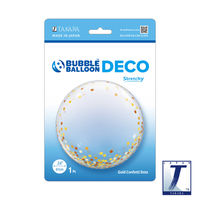 555mmバブルバルーンDECO GOLD CONFETTI DOTS逆止弁なし 0201446001 1セット(10枚入)（直送品）