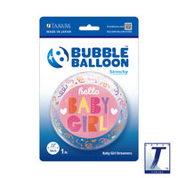 490mmのバブルバルーン00035: BABY GIRL STREAMERS 0201444033 1セット(10枚入)（直送品）