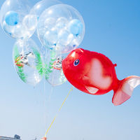 金魚のらんちゃんバルーン 風船 装飾 イベント お祭り夏バルーン本体リボン紐付き 0204010020 1セット(10枚入)（直送品）