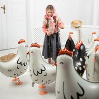 ルースター・鶏・バードのデザインフィルムバルーン 風船 装飾 イースター 春 0210300012 1セット(5袋入)（直送品）