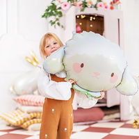 株式会社TakaraTec シープ・羊の フェイス型デザインフィルムバルーン 風船 装飾 イベント 0210300017 1セット(5袋入)（直送品）