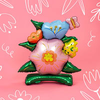 自立するフラワーデザインフィルムバルーン 風船 装飾イベント AIR対応 0210330044 1セット(5袋入)（直送品）