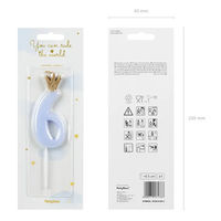 株式会社TakaraTec キャンドル ナンバー6 ライトブルー パーティー 誕生日 ケーキ 0525050006 1個（直送品）