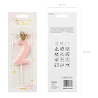 株式会社TakaraTec キャンドル ナンバー2 ライトピンク パーティー 誕生日 ケーキ 0525050012 1個（直送品）