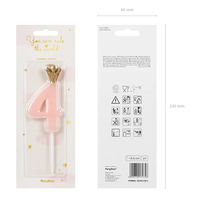 株式会社TakaraTec キャンドル ナンバー4 ライトピンク パーティー 誕生日 ケーキ 0525050014 1個（直送品）
