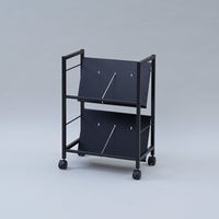 YAMAZEN ファイルワゴン 収納ラック 2段 スチール棚 A4対応 キャスター付き MFRW-S2(MBK) 1台（直送品）