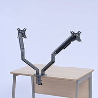 YAMAZEN モニターアーム デュアル スプリングアシスト機能 32インチ対応 耐荷重各9kg LMAS-D(SG) 1台（直送品）