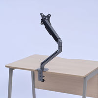 YAMAZEN モニターアーム シングル スプリングアシスト機能 32インチ対応 耐荷重9kg LMAS-S(SG) 1台（直送品）