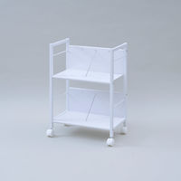 YAMAZEN ファイルワゴン 収納ラック 2段 スチール棚 A4対応 キャスター付き MFRW-S2(MWH) 1台（直送品）