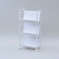 YAMAZEN ファイルワゴン 収納ラック 3段 スチール棚 A4対応 キャスター付き MFRW-S3(MWH) 1台（直送品）