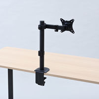 YAMAZEN モニターアーム シングル 最大32インチ対応 耐荷重9kg LMA-S(BK) 1台（直送品）