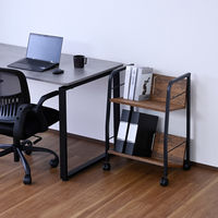 YAMAZEN ファイルワゴン 収納ラック 2段 木製棚 A4対応 キャスター付き MFRW-W2(ABR/SBK) 1台（直送品）