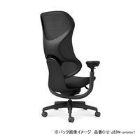 【組立設置込】コクヨ イングクラウド ヘッドレストなし 可動肘 ダークモデル フローリング用 ピートグレー×ブラック 1脚（直送品）