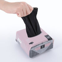 帝人フロンティア ニトリル手袋（フィルムパック）ブラック薄手粉なし使い捨て　100枚　S ブラック 1セット（1小箱×10）