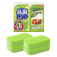 キッチンスポンジ クリピカ 抗菌スポンジ グリーン 日本製 1セット（1パック（4個入）×5）キクロン