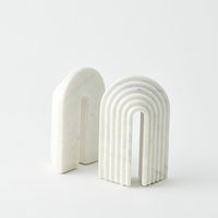 杉田エース CLOVER ブックエンド アーチ ホワイトマーブル 2個セット CYT957676 1個（直送品）