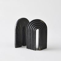 杉田エース CLOVER ブックエンド アーチ ブラックマーブル 2個セット CYT957677 1個（直送品）