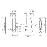 長沢製作所 キーレックス ミニ 面付本締錠22204ー9 デッドS MU 22204-9-MU 1組（直送品）