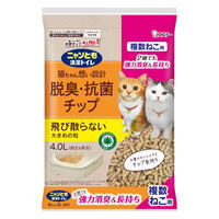 ニャンとも清潔トイレ チップ 猫砂 脱臭・抗菌チップ 複数ねこ用 大きめの粒 4L 2袋 エステー