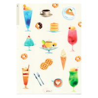 デザインフィル 3ポケットクリアホルダー [A4] 喫茶店柄 35670006 1セット(1枚×5)（直送品）