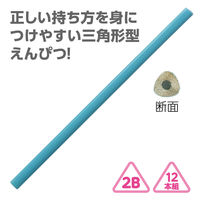 アーテック 三角鉛筆2B(12本組)スカイブルー 74909 1セット(1包×3)（直送品）