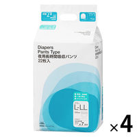 アスクル×エルモアいちばん  夜用 長時間吸収パンツ 約7回分 L-LLサイズ 1セット（88枚入：22枚入×４パック） オリジナル