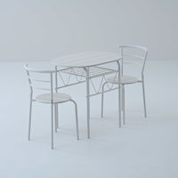 YAMAZEN ダイニング 3点セット テーブル&チェア 収納棚付き 省スペース コンパクト BDS-3(WW/MWH) 1セット（直送品）