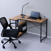 YAMAZEN ラック付きデスク L字デスク コーナーデスク 幅1100×奥行700mm GLJLR1170(ABR/MSB) 1台（直送品）