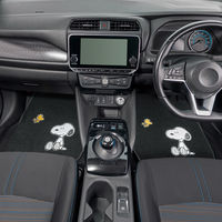 BONFORM カーマット スヌーピープレーン 4点セット ウッドストック1台分 6460-07BK 1個（直送品）