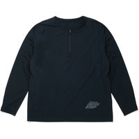 おたふく手袋 BT ゆったりストレッチ冷感 ロングスリーブ ハーフジップ クルーネックシャツ ブラック Sサイズ JW-743 1枚（直送品）