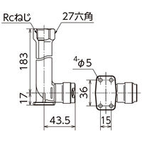 オンダ製作所 WL37型 床下横取付アダプター 青銅 WL37-1313C-S 1個（直送品）