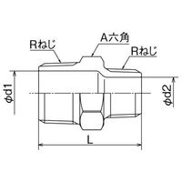 オンダ製作所 SMRN型 ステンレス異径六角ニップル SUS316 SMRN-3225 1個（直送品）