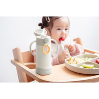 ピーコック魔法瓶 ベビー水筒 食洗機対応 ストローボトル ハンドル付き マグ グレー 481618 1個（直送品）