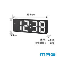 ノア精密 置き時計 フラットアワー デジタル時計 LED MAG 482115 1個（直送品）
