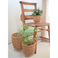 ティーライフ 鉢カバー フラワーポット ブルーメ フェイクPE ラタン スタンドバスケット M 482331 1個（直送品）