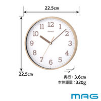 ノア精密 掛け時計 ガレット MAG 連続秒針 アイボリー 482655 1個（直送品）