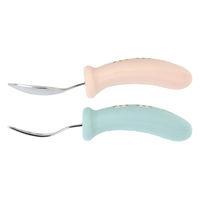 スケーター スプーン フォーク セット ミッキー&ミニー フレンズ 握りやすい シリコン 486877 1個（直送品）