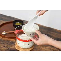 逸品社 電子レンジ用炊飯器 1~2合 ぎゅっとおにぎりさん ガラスのレンジご飯釜 レッド 490879 1個（直送品）