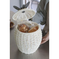 クレエ 小物入れ バスケット 直径32cm フルーツシェイプバスケット パイナップル 収納ケース 洗える ふた付き 494381 1個（直送品）