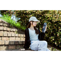 ピーコック魔法瓶 水筒 500ml ポーチ付きスクールボトル ブラック 495241 1個（直送品）