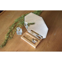 ケーアイジャパン スタンドミラー モーメント 木製スタンド付き 掛け置き兼用 八角形 495432 1個（直送品）