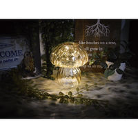 ケーアイジャパン テーブルライト ガラス製 きのこ型 マッシュルームライト ゴールド 495436 1個（直送品）