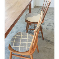 クレエ チェアパッド キャンパスタフトチェアパッドチェック 洗える グレー 495591 1個（直送品）