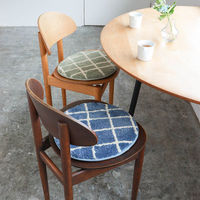 クレエ チェアパッド キャンパスタフトチェアパッドチェック 洗える グリーン 495593 1個（直送品）