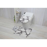 ヨコズナクリエーション トイレマット 55×60cm トイレ足元マット マーブル柄 ホワイト 495781 1個（直送品）