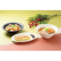 ミタニ 山中 中華皿 石目塗 黒 497559 1個（直送品）