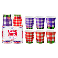 サンナップ 紙コップ 205ml 50個入 FMXギンガムペーパーカップ 498083 1個（直送品）
