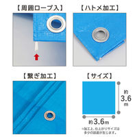 アストロ ブルーシート 厚手(#3000) 3.6×3.6m 530-42 1枚（直送品）